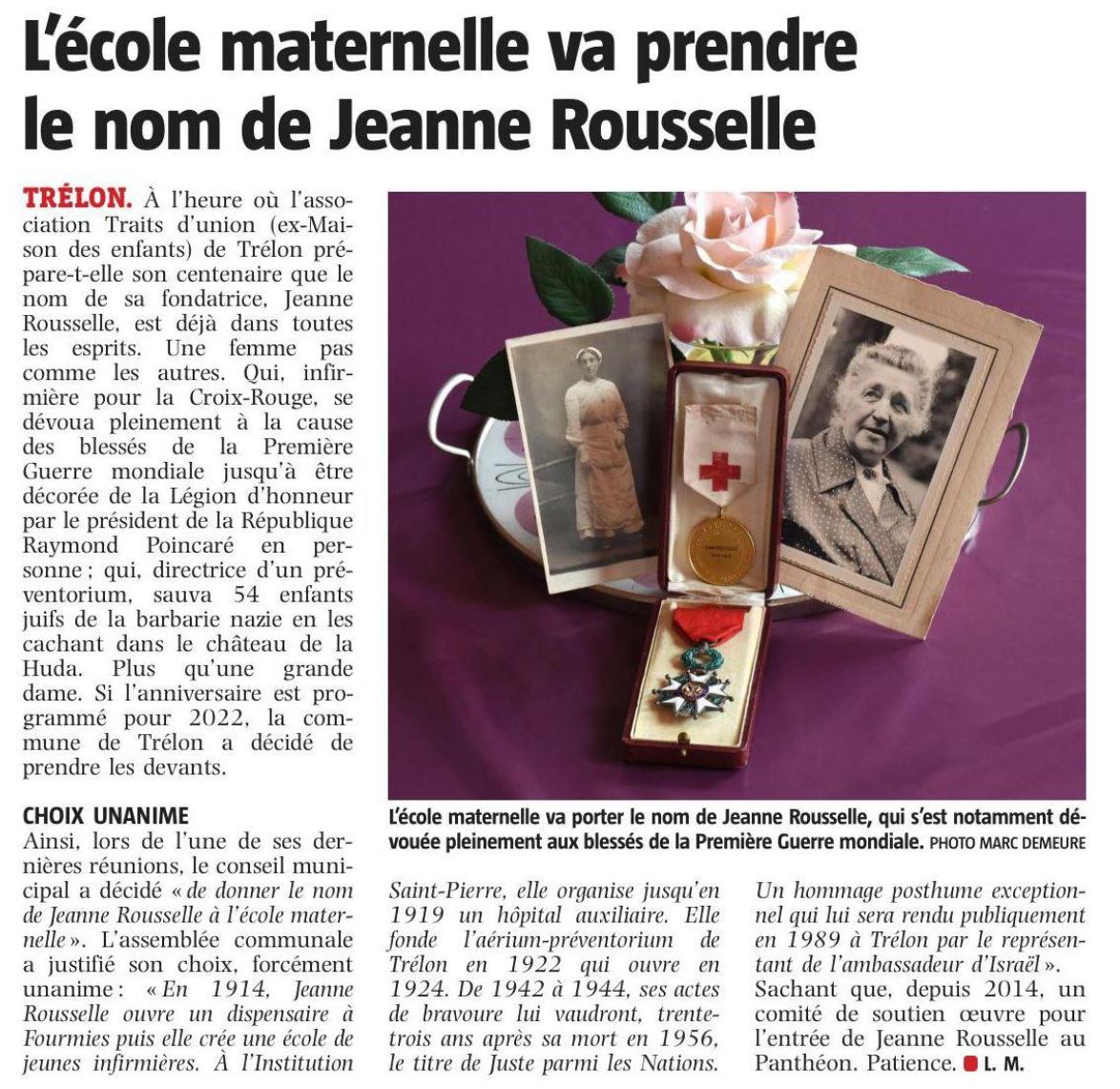 Article La Voix du Nord - ecole maternelle Jeanne Rousselle - 1-12-2021