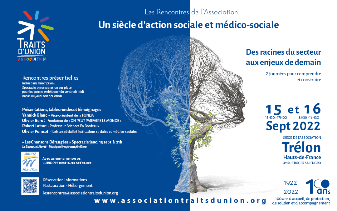 15 et 16 sept 2022 – les rencontres de l’Association : un siècle d’action sociale et médico-sociale